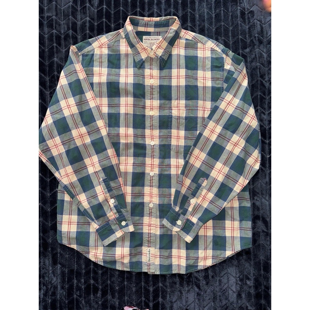 Abercrombie & Fitch Vintage Mens Plaid Long Sleeve Button Up Size‎ L